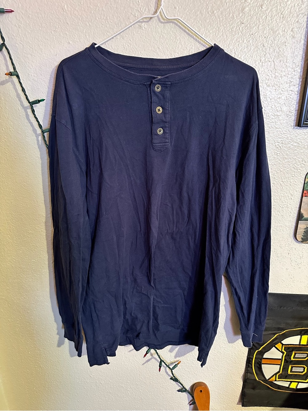 Field & Stream Navy Blue Long-Sleeve Henley Shirt